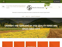Tablet Screenshot of pacificbotanicals.com